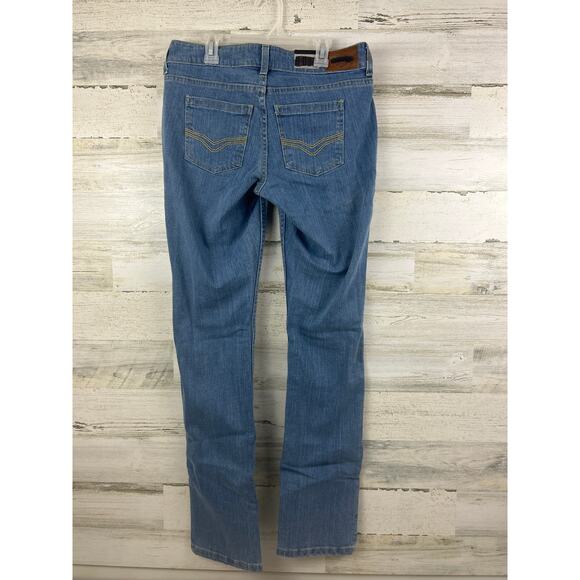 Harley Davidson Women’s 27 Straight Leg Zip Blue Cotton Denim Jeans NEW - Picture 3 of 7